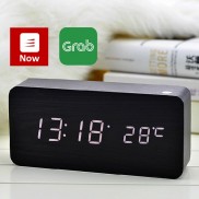  [Nhiều màu] Đồng Hồ Để Bàn Điện Tử Đèn Led Gỗ - BÁO THỨC, CÓ NHIỆT KẾ DH003